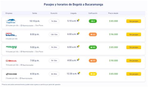 Pasajes de bus de Bogotá a Bucaramanga desde $ 72.000.